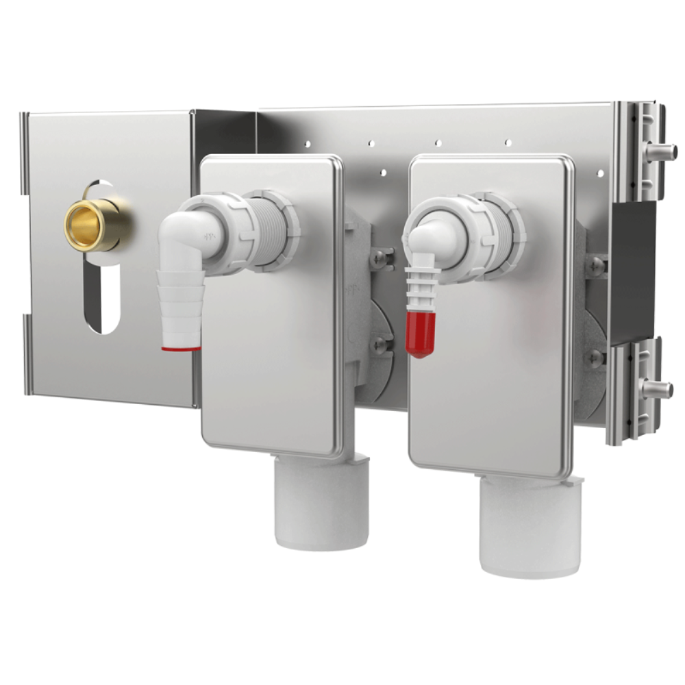 Рама инсталляции Alcadrain AlcaSystem для сифона для подключения двух потребителей AS-P024 1 Рама инсталляции Alcadrain AlcaSystem для сифона для подключения двух потребителей AS-P024