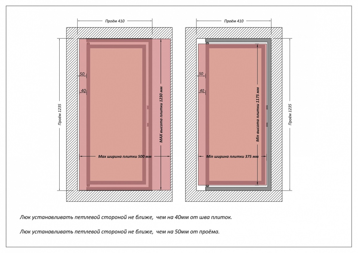 Люк одностворчатый Shagma 40х120 ревизионный под плитку ЛС400x1200В 7 Люк одностворчатый Shagma 40х120 ревизионный под плитку ЛС400x1200В — изображение 7